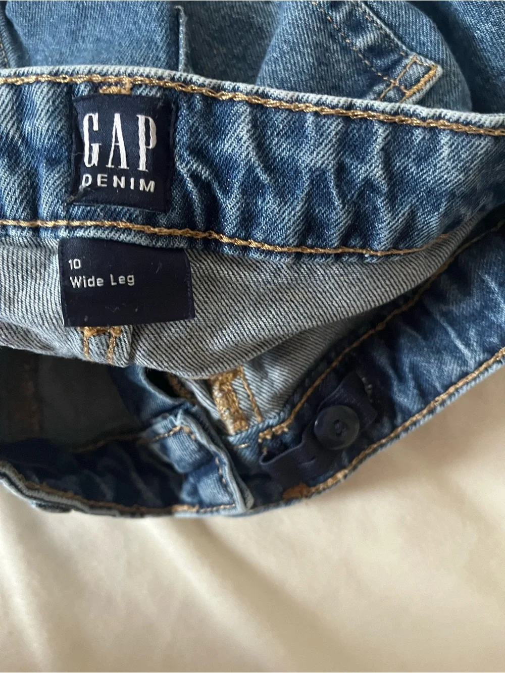 GAP Kids Wide-Leg Blue Panel Jeans size 10